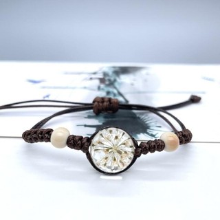 Vòng tay dệt tay hoa bảo quản Dây tay tươi mát đơn giản Gypsophila Hoa khô