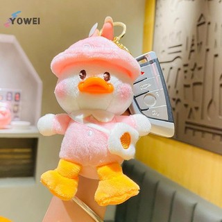 YOWEI Dễ Thương Sang Trọng Trường Vịt Mềm Nhồi Bông Hoạt Hình Búp Bê Móc Khóa Cặp Đôi Túi Quyến Rũ Móc Khóa Dành Cho Trẻ Em Bé Gái Quà Tặng VN