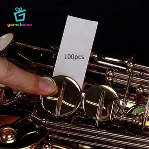 100 Tờ Saxophone Giấy Vệ Sinh Nhạc Cụ Làm Sạch Dụng Cụ Bảo Trì Woodwind Pad Clarinet Pad Cotton Thấm Hút Miếng Lót