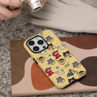 Ốp điện thoại 2 trong 1 Crayon Shin chan Apple 16 Pro iPhone 15 Pro Max Phim mới 14 / 13 Sáng tạo 12 / 11 Pro Max 7 / 8 Plus Vỏ điện thoại