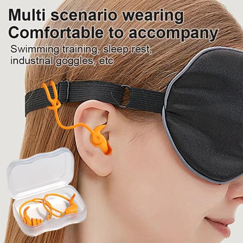 1 Cặp Nút Tai Bơi Silicone, Giảm Tiếng Ồn, Chống Nước, Thích Hợp Để Ngủ
