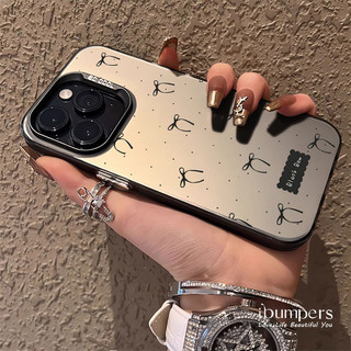 ibumpers Ốp Điện Thoại iPhone Họa Tiết Nơ Đen Tinh Tế Cho IPhone 16 15 14 12 13 11 Pro Max Ốp Lưng IMD Cứng Và Nhẵn