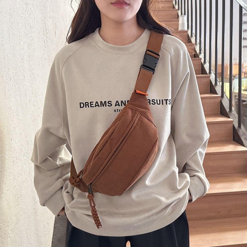 Túi đeo thắt lưng GUSTAVA, Túi đeo chéo nữ dung tích lớn, Túi đeo chéo ngực thể thao ngoài trời màu trơn