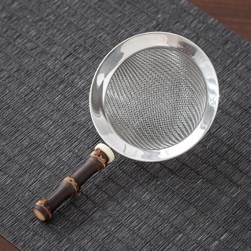 Lọc Trà, Lược Trà Cán Tre, Rây Lọc Bột Matcha Bằng Inox 304 Lưới Lọc Siêu Mịn Và Bền Chắc