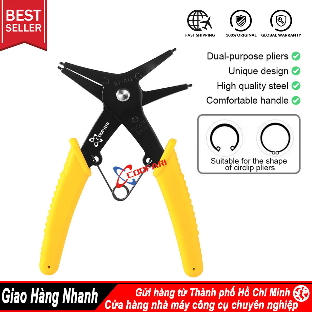 Kìm tháo kẹp tròn công dụng kép cho vòng gắn trong và ngoài Kìm Tháo Vòng Đệm Hai 2 Trong 1 Tiện Dụng