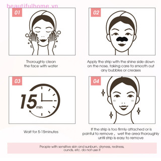 [Beautifulhome] Mặt nạ loại bỏ mụn đầu đen Unisex Peel Dải mũi Làm sạch sâu Thu nhỏ lỗ chân lông Mũi đen Loại bỏ nhãn dán Mặt nạ chăm sóc da [làm đẹp]