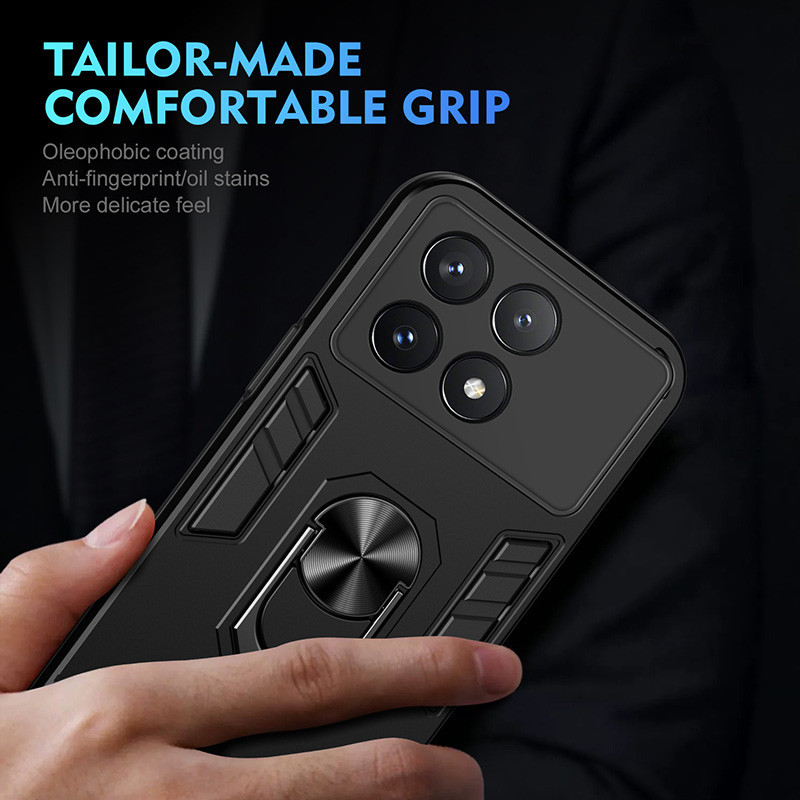 Dành cho Xiaomi Poco X6 Pro 5G Vỏ giáp chắc chắn có giá đỡ nhẫn Vỏ bảo vệ chân đế