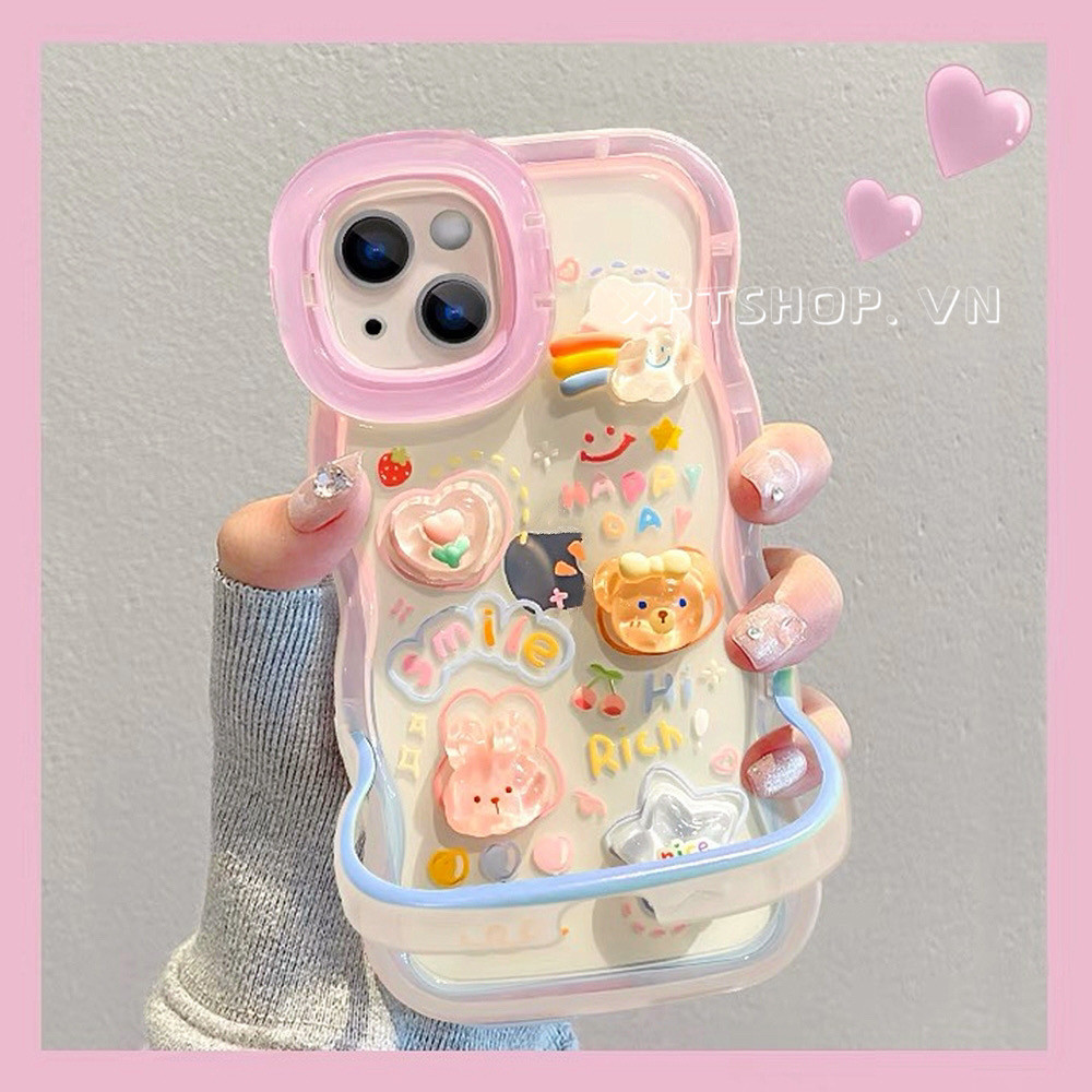 Lập Thể Tulip Duffy Waves Hai Chiều Stealth Giá Đỡ Ốp Lưng Điện Thoại iPhone 17ProMax 16Plus 15 14 13 12 11 Bảo Vệ Toàn Diện Chống Sốc Bảo Vệ Bìa Mềm