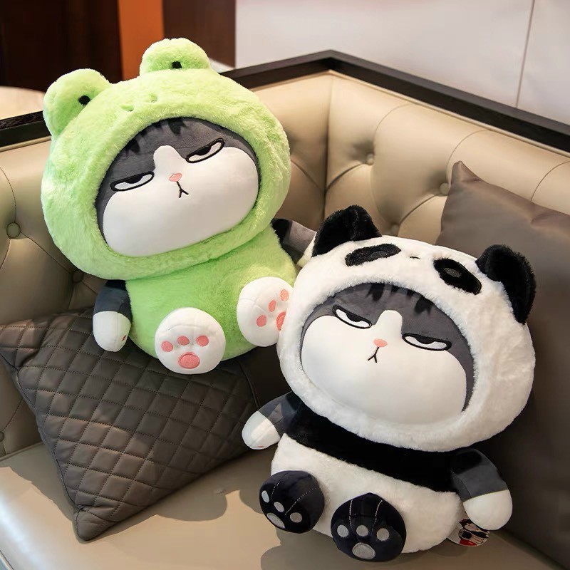Gấu Bông Mèo Hoàng Thượng Mặt Thộn Gấu Bông Mèo Đội Mũ Cute Kích Thước 45 CM Chất Liệu Vải Miniso Cao Cấp