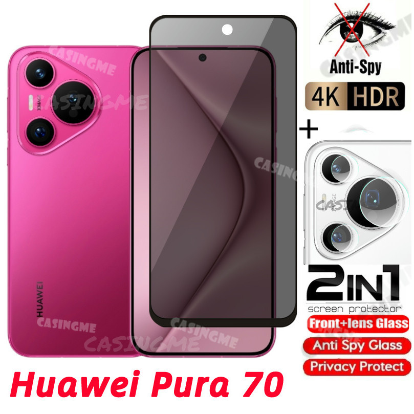 Huawei Pura 70 2024 Full Cover Bảo Vệ Màn Hình Riêng Tư Chống Gián Điệp Cho Huawei Pura 70 Pura70 HuaweiPura70 4G 5G 2024 Kính Cường Lực Chống Peek Phim Riêng Tư
