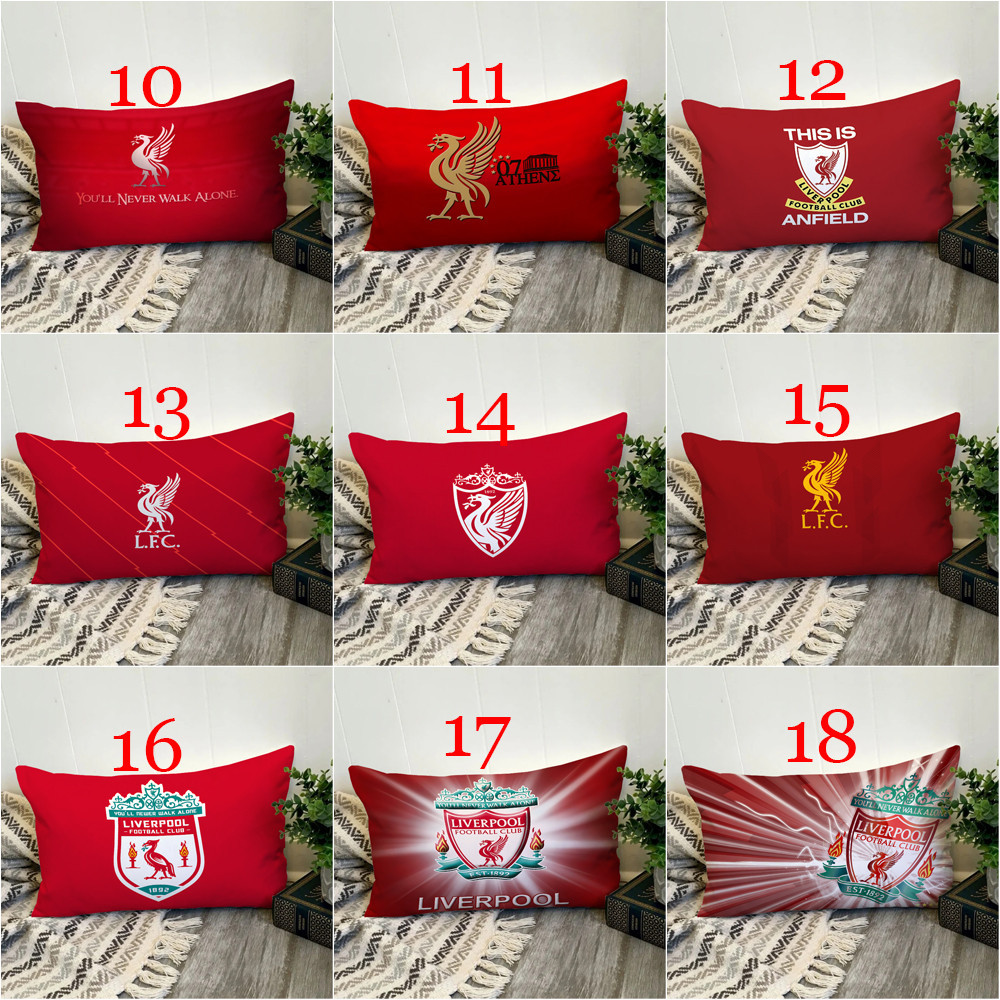 Logo Liverpool FC Vỏ Gối Hình Chữ Nhật In Hình Một Mặt Đệm Polyester Trang Trí Nhà Cửa Món Quà Tốt Nhất (Không Có Lõi)