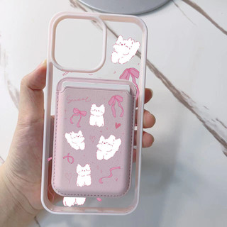 3 Vỏ Ví Mèo Đáng Yêu Thích Hợp Cho Iphone X XR XSMAX 14Plus 15plus 11 12 12promax 12 13 14 15 pro max Ốp điện thoại Nữ 14promax 15pro
