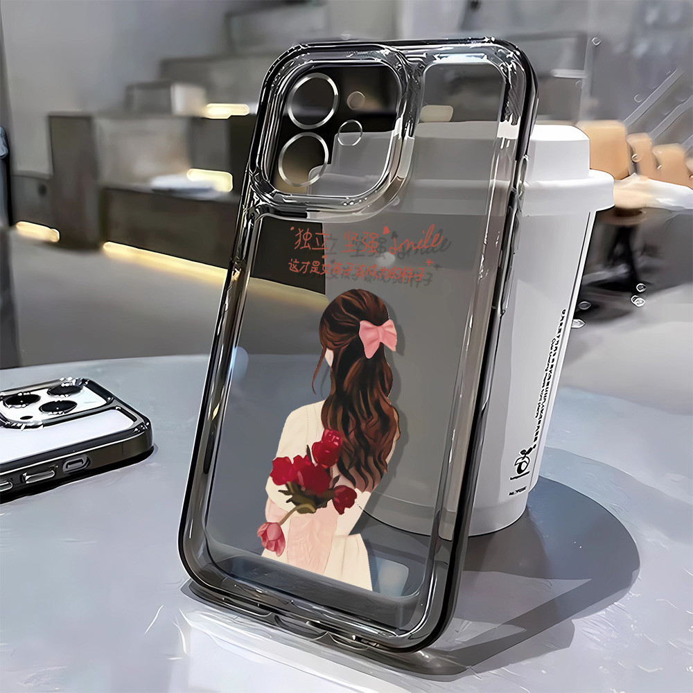 Sp1095fl Cô Gái Hoa Hồng Độc Lập iPhone Apple 11 Ốp Điện Thoại 11pro / 11promax / 12 Ốp Mềm 12pro Dễ Thương 12promax Đơn Giản 13 Cao Su Mềm 13pro Trong Suốt 13promax Hợp Thời Trang Nam Nữ 14 Thời Trang 14max Bao Gồm Tất Cả Nữ