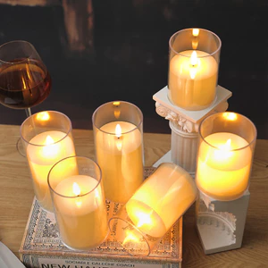Nến Trong Suốt Cỡ Lơn 7.5cm,Trang Trí Nhà Tiệc, Ấm Áp Và Lãng Mạn, Chất Liệu Thân Thiện Với Môi Trường, Mô Phỏng Cao