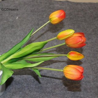 Gcdhome Silicone Real Touch Hoa Tulip Bó Hoa Trang Trí Hoa Nhân Tạo Nhà Dec HOT