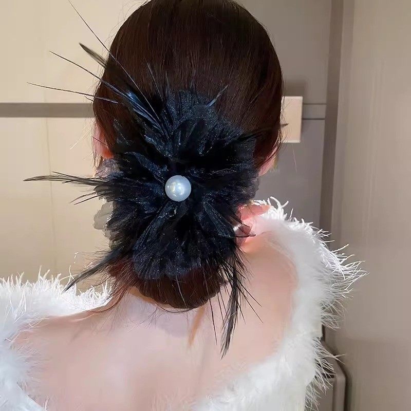 Nơ Lấy Kẹp Lưng Đầu Nửa Tie Tóc Influencer Nữ Cá Mập Lấy Kẹp Mũ Đội Đầu