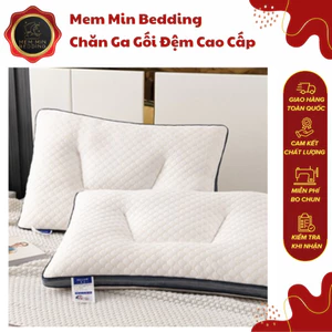 Gối Trần Nhung Nhập Khẩu Nguyên Chiếc Dệt Kim Vân Nổi 5D Mềm Mại - MemMinbedding Luxury