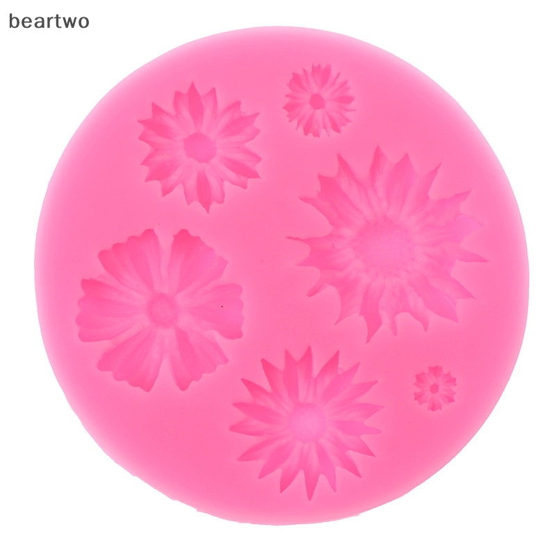 < Beartwo > Cánh hoa hướng dương 3D Khuôn silicon dập nổi Công cụ trang trí bánh kẹo mềm Đẹp