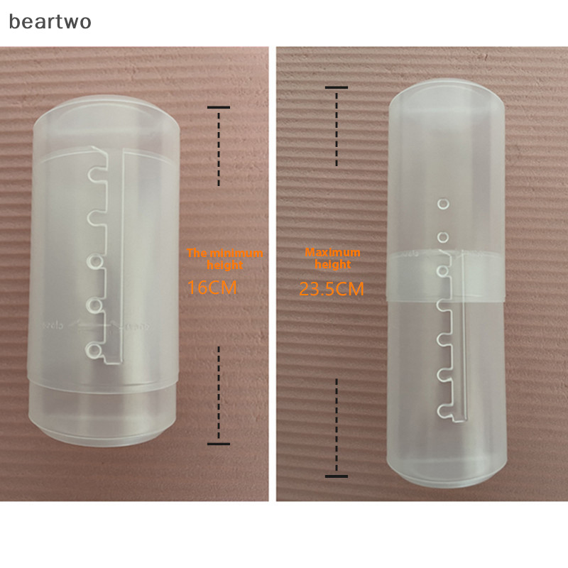 < Beartwo > Giá đỡ cọ trang điểm PVC có thể điều chỉnh chiều cao Hộp đựng cốc lưu trữ có nắp đẹp