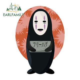 EARLFAMILY 13cm Spirited Away No Face Man Xe Dán Thời Trang Dễ Thương Chống Trầy Xước Hộp Dụng Cụ Kính Chắn Gió Phía Sau DIY Đề Can Đua Xe Phụ Kiện