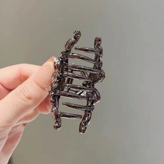 Mauropoli [Sẵn Sàng] Kẹp Tóc Cỏ Ba Lá Tinh Tế Nữ Cao Cấp Kẹp Cá Mập Kích Thước Nhỏ Kẹp Tính Khí Đầu Lưng Kẹp Tóc Nửa Tie