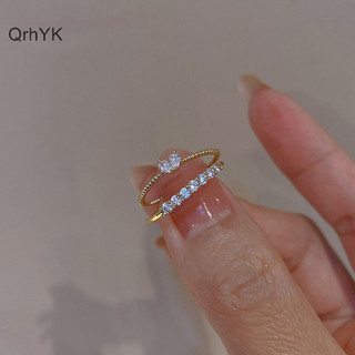 Nhà Máy Thời Trang 2 Chiếc Nhẫn Trái Tim Thời Trang Cho Nữ Bé Gái Mở Đầu Có Thể Điều Chỉnh Kim Cương Giả Nhẫn Xoắn Thanh Lịch Phụ Kiện Trang Sức QrhYK
