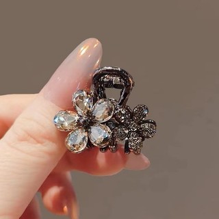 Mauropoli [Hàng có sẵn] Kẹp tóc cá mập hoa pha lê Kẹp tóc cao cấp vừa phải Đầu lưng khối lượng nhỏ Kẹp tóc nửa mảnh