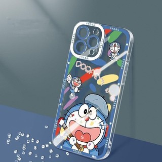 Dễ Thương Doremon Ngộ nghĩnh Cặp Đôi Ốp Lưng Điện Thoại IPhone 13 12 Mini Pro Max 11 Hợp Thời Trang Thương Hiệu Vỏ Trong Suốt Hoạt Hình Mềm TPU Cover