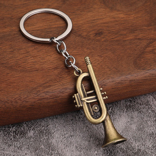 Nhạc cụ mini đồ chơi thu nhỏ saxophone kim loại mini vòng chìa khóa mặt dây chuyền âm nhạc