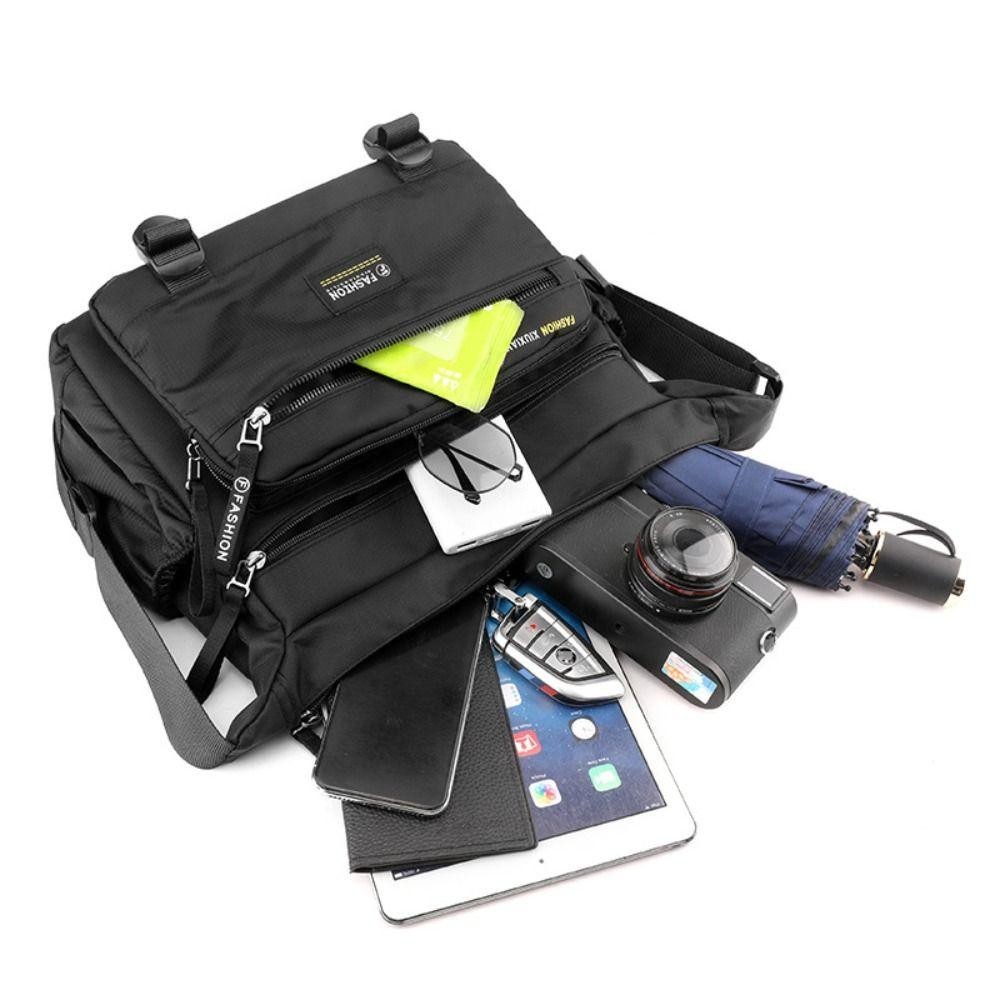 Túi Messenger TOPTOOLCX, Túi đeo chéo du lịch bằng Nylon có dây kéo, Túi lưu trữ hình vuông dung tích lớn nhiều lớp Unisex