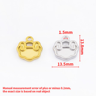 Mặt dây chuyền khóa may mắn bằng thép không gỉ Phụ kiện trang sức DIY 18k Vỏ vàng Tuổi thọ Khóa quyến rũ