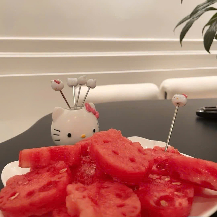 Bộ 10 Nĩa Ăn Trái Cây Cute Bằng Thép Không Gỉ 304 - Dĩa Hình Dạng Dễ Thương Có Hộp Đựng