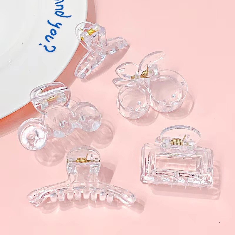 1 Kẹp Móng Vuốt Tóc Trong Suốt Cho Nữ Cho Tóc Mỏng Dày Chắc Chắn Giữ Tóc Phụ Kiện