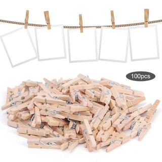 CLEARLINE 50 / 100 Chiếc Kẹp Ảnh, Kẹp Quần Áo Mini Có Thể Tái Sử Dụng, Kẹp Gỗ Bền Để Treo Hình Ảnh Giấy Thủ Công DIY