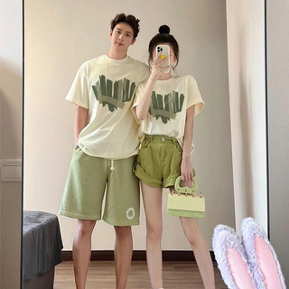 HIIXIIVI Mới Phong Cách Hàn Quốc Thời Trang Nữ Quần Áo Rời Cặp Đôi Áo Thun Cotton Tay Ngắn Oversize Tee Nhân Quả Người Phụ Nữ Cổ Tròn Áo