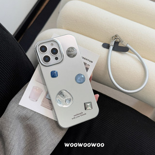 Ốp điện thoại đá quý pha lê nguyên khối đáy bạc cao cấp cho iPhone16 15 14 13 Pro Max bảo vệ camera chống sốc chống rơi cứng