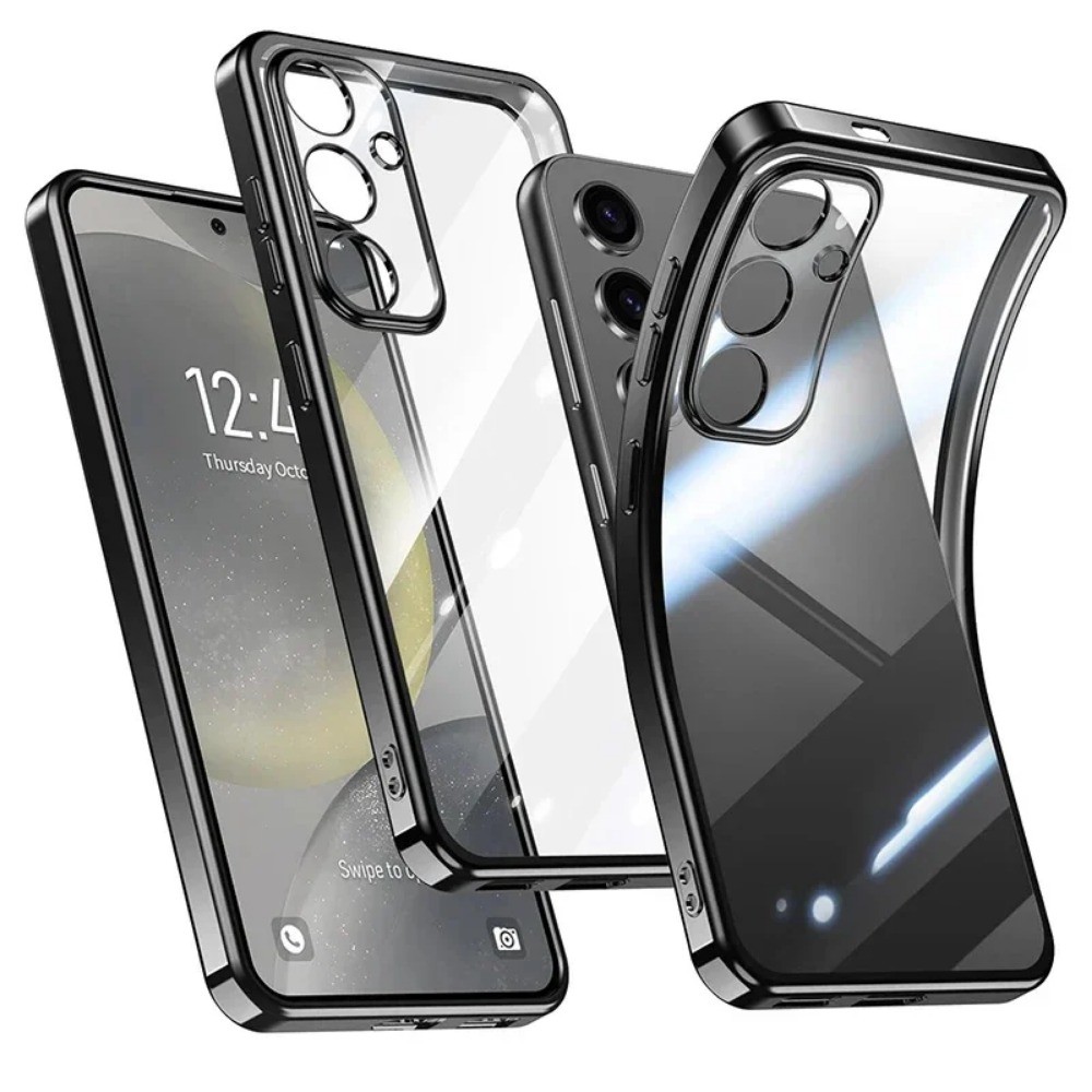 Ốp điện thoại mềm mạ silicon mạ điện cho Samsung Galaxy S24 S23 FE S25 Ultra Plus Ốp lưng chống sốc trong suốt
