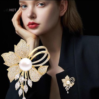 Julyhot Kim Cương Giả Hoa Ngọc Trai Trâm Cài Cho Nữ - Quần Áo Áo Trang Sức - Quà Tặng Massivedeals
