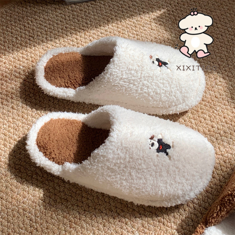 Xixitiao Cotton Dép Nam Nữ Thu Đông Thời Trang Phong Cách Nhật Bản Phù Hợp Với Cặp Đôi Chống Trơn Trượt Com
