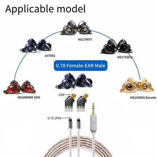 0,78 2Pin Nữ TAI Nam Tai Nghe Adapter Sang Tai Nghe Bộ Tai Nghe Cho Pentaconn Ear PE / Acoustune HS1650CU / HS1655CU / 1670SS