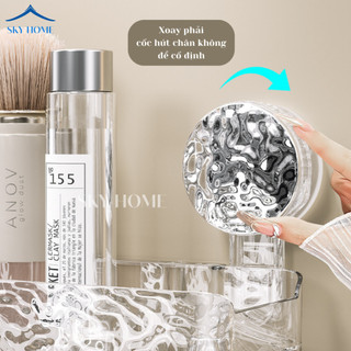 Kệ Nhà Tắm Có Cốc Hút Chắc Chắn, Kệ Để Đồ Nhà Tắm Trong Suốt Chịu Lực Tốt Có Móc Treo Dây Buộc Tóc KDD02 - NGÓI HOME