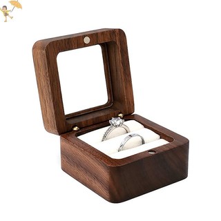 [GOU] Hộp đựng đồ trang sức Quả óc chó Gỗ nguyên khối Hộp đựng nhẫn cưới Trang sức nhỏ để tìm kiếm nhẫn cưới VN