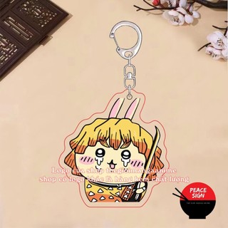 (CHIIKAWA) Móc khóa KIMETSU NO YAIBA keyring mica acrylic in hình anime chibi dễ thương