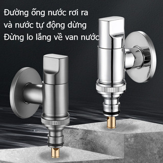 Van nước mở nhanh máy giặt,Van nước tự động ngắt,vòi nước máy giặt chất liệu thép không gỉ nhỏ gọn