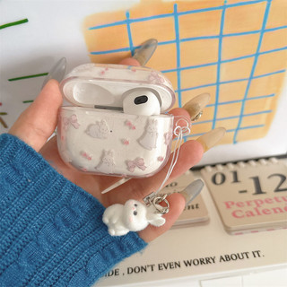 Bow Rabbit cho AirPods 1 / 2 3 Pro Pro2 Pro3 Airpod4 Bộ tai nghe Vỏ bảo vệ Bluetooth không dây AirPods pro2 Pro3 3 4 Vỏ bảo vệ tai nghe