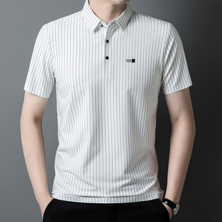 Áo polo mùa hè mới cho nam, áo thun co giãn nylon không đường may, phong cách công sở thoải mái, dáng rộng, đa năng, tay ngắn cho nam - DXPL