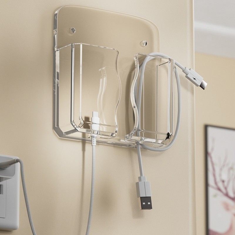 Giá đỡ điện thoại treo tường trong suốt KIKIN có lỗ sạc cho đầu giường và phòng khách