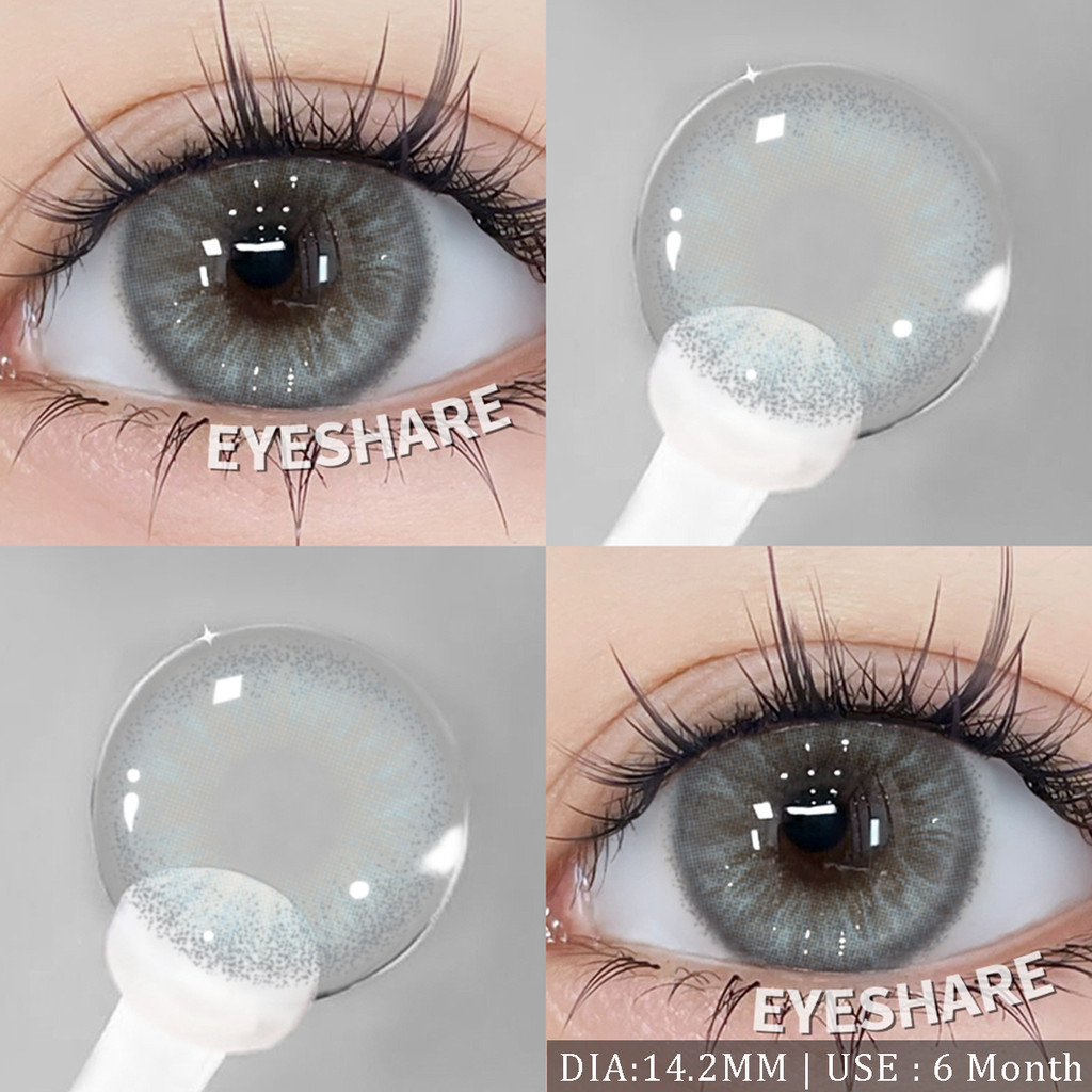 Kính áp tròng màu nâu tự nhiên EYESHRE Ống kính tiếp xúc màu xám 14,2mm 1 cặp