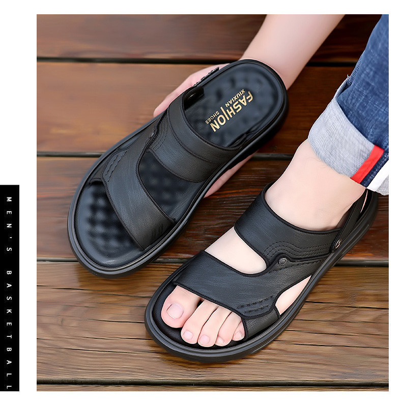 Giày Sandal Nam Mặc Ngoài Lái Xe Sandal Nam Công Dụng Kép Miếng Lót Cao Su Đế Mềm Giày Đi Biển Kích Thước Lớn