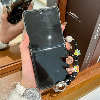 Ốp điện thoại gấp cho Oppo Find N2 N3 Flip Mạ điện gợn sóng màu đen trắng gradient vòng tay vỏ điện thoại tpu cứng